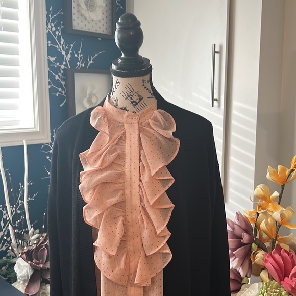 STUNNING H&M LIGHT PINK BLOUSE WITH TINY DOTS ALL OVER BNWT SIZE 10 - Picture 14 of 16